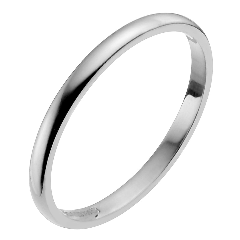 Platinum 2mm Extra Heavy D Shape Ring