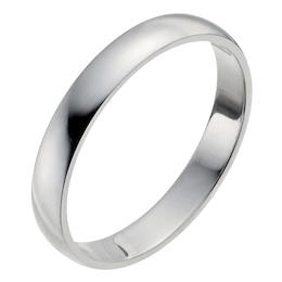 Platinum 3mm Extra Heavy D Shape Ring