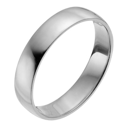 Platinum 4mm Extra Heavy D Shape Ring