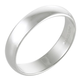 Platinum 5mm Extra Heavy D Shape Ring