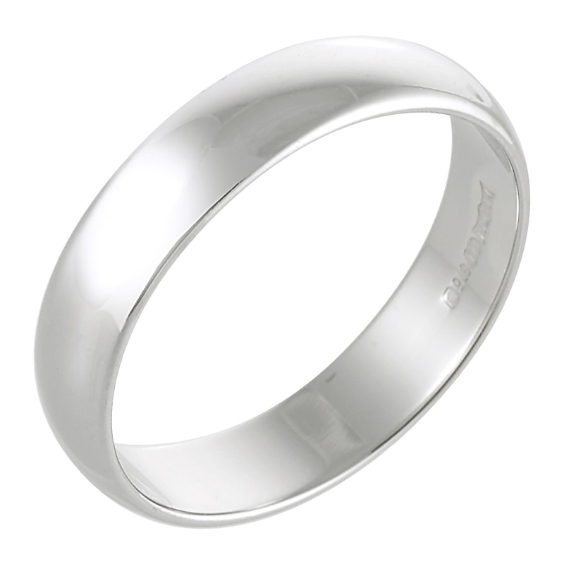 Main Image 1 of Platinum 5mm Extra Heavy D Shape Ring