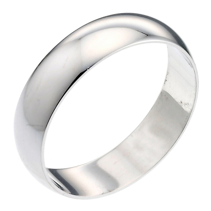 Platinum 6mm Extra Heavy D Shape Ring