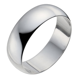 Platinum 7mm Extra Heavy D Shape Ring