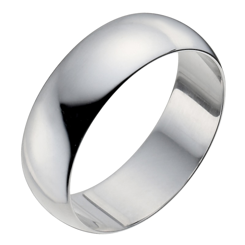 Main Image 1 of Platinum 7mm Extra Heavy D Shape Ring