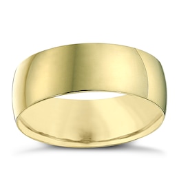 18ct Yellow Gold 7mm Heavy D Shape Ring
