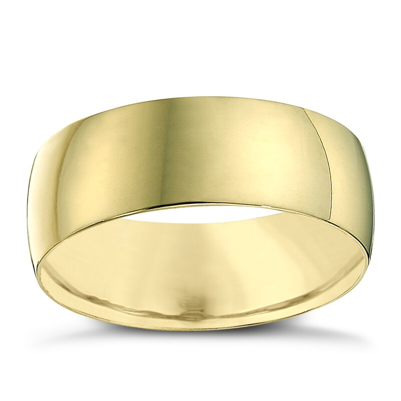 Main Image 1 of 18ct Yellow Gold 7mm Heavy D Shape Ring