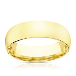 18ct Yellow Gold 6mm Super Heavy Court Ring