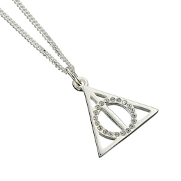 Harry Potter Silver & Crystal Deathly Hallows Necklace