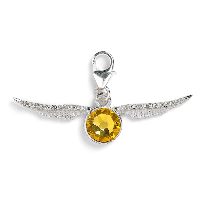 Main Image 1 of Harry Potter Silver & Crystal Golden Snitch Charm