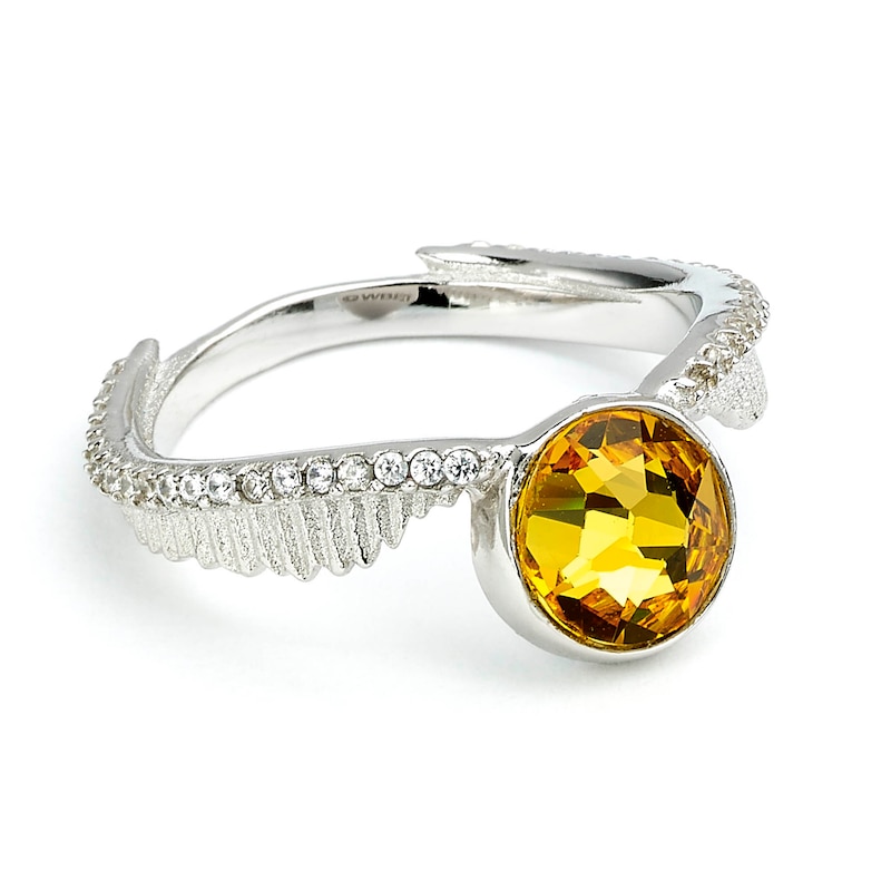 Main Image 1 of Harry Potter Silver & Crystal Golden Snitch Ring - Medium