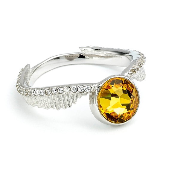 Harry Potter Silver and Crystal Golden Snitch Ring - Small