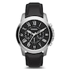 Thumbnail Image 1 of Fossil Men's Silver Tone Black Leather Strap Watch