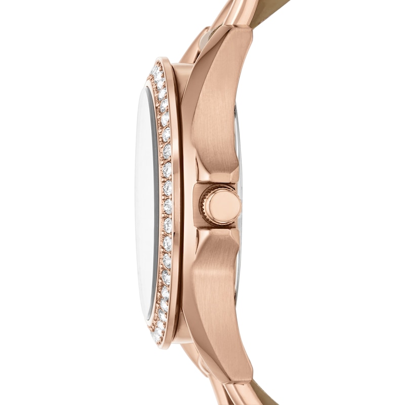 Main Image 2 of Fossil Ladies' Rose Gold Tone Leather Strap Watch
