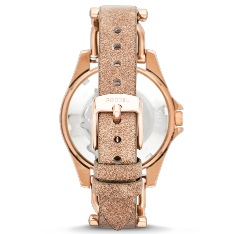 Main Image 3 of Fossil Ladies' Rose Gold Tone Leather Strap Watch
