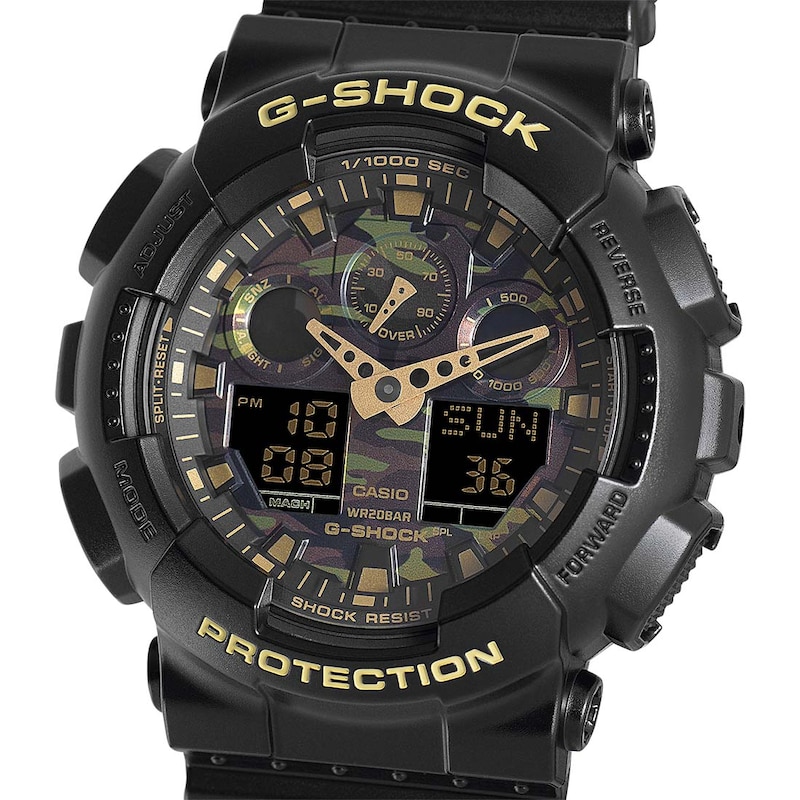 Main Image 4 of G-Shock GA-100CF-1A9ER Men's Camo Black Resin Strap Watch