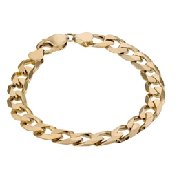 9ct Yellow Solid Gold 8 Inch Curb Chain Bracelet