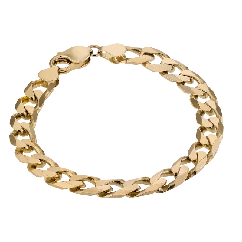 9ct Yellow Solid Gold 8 Inch Curb Chain Bracelet | H.Samuel