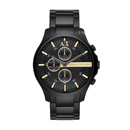 Armani Exchange Men's Black Ion Plated Chronograph Watch