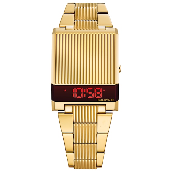 House of Watches - Bulova Mens Computron Gold Tone Digital Watch 97C110 - Image 3