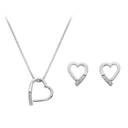 Hot Diamonds Exclusive Sterling Silver & Diamond Heart Earring & Pendant Set