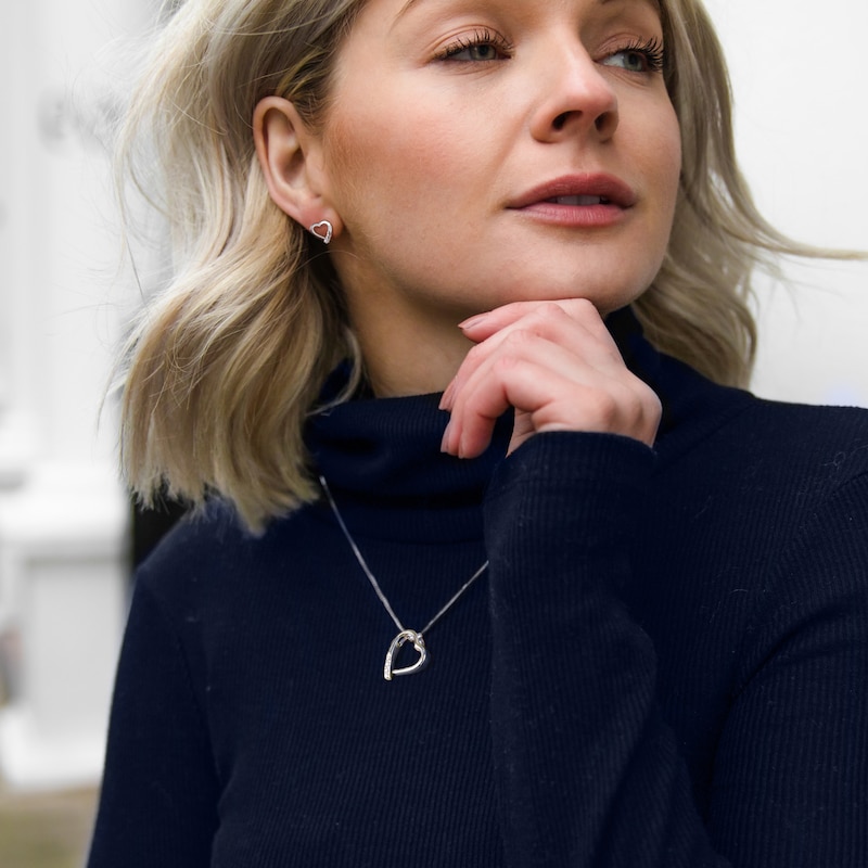 Main Image 2 of Hot Diamonds Exclusive Sterling Silver & Diamond Heart Earring & Pendant Set