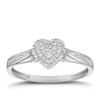 Thumbnail Image 1 of Sterling Silver 0.10ct Total Diamond Heart Cluster Ring
