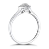 Thumbnail Image 2 of Sterling Silver 0.10ct Total Diamond Heart Cluster Ring