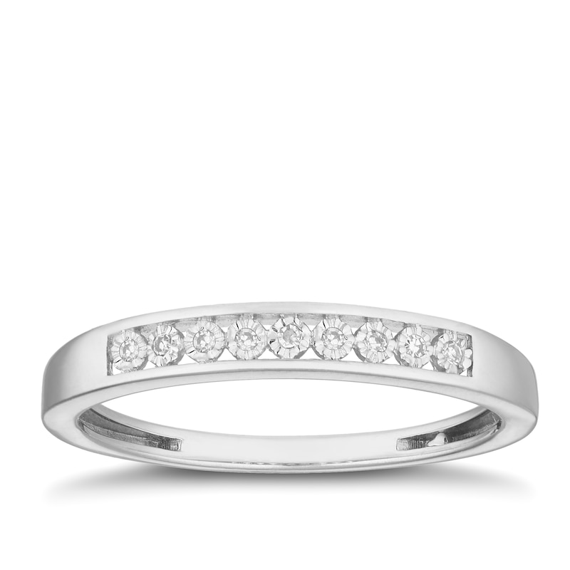 9ct White Gold Diamond Illusion Eternity Ring