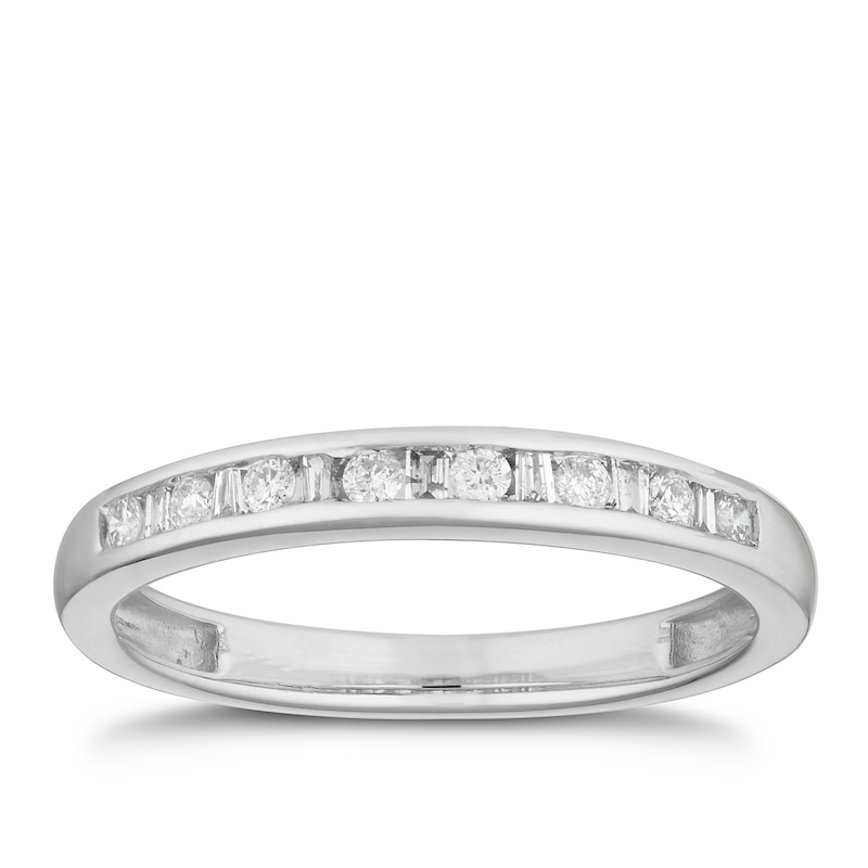 9ct White Gold 0.15ct Diamond Channel Set Eternity Ring