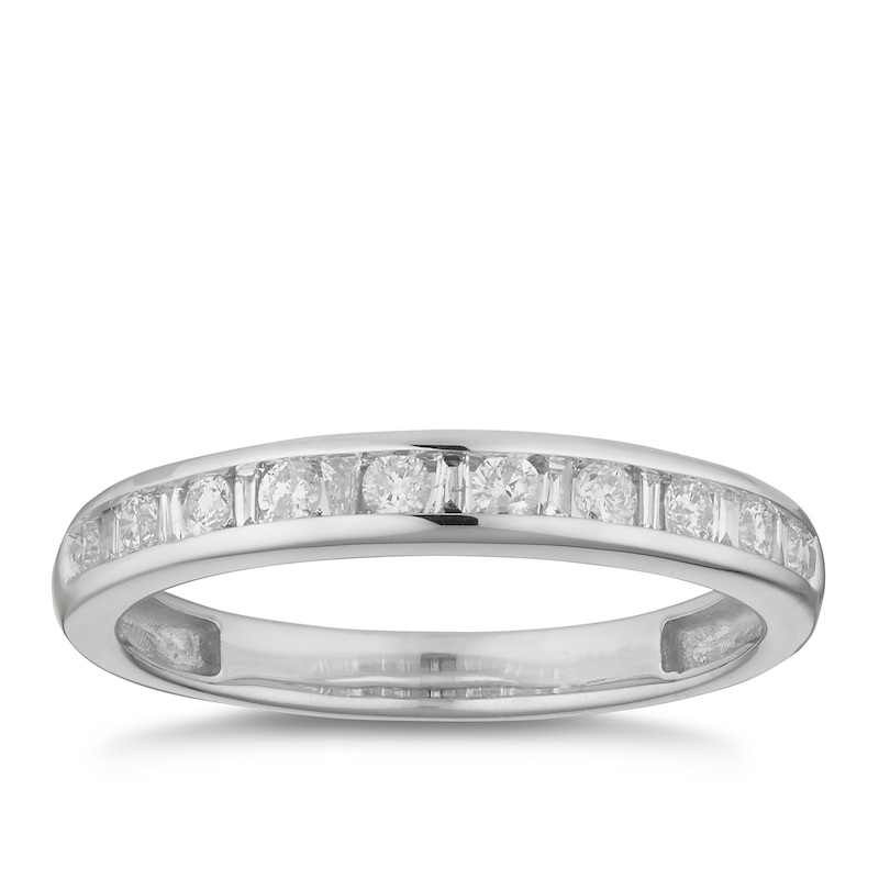 9ct White Gold 0.25ct Diamond Channel Set Eternity Ring | H.Samuel