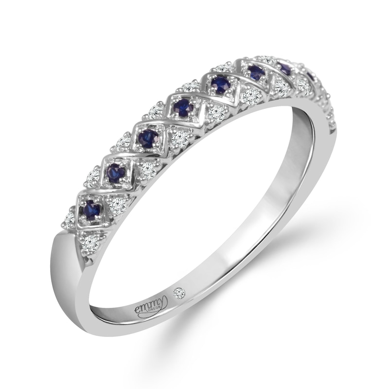 Main Image 2 of Emmy London 18ct White Gold Sapphire & Diamond Eternity Ring