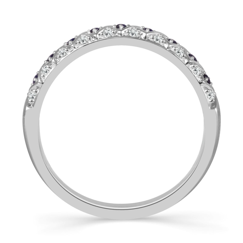 Main Image 3 of Emmy London 18ct White Gold Sapphire & Diamond Eternity Ring