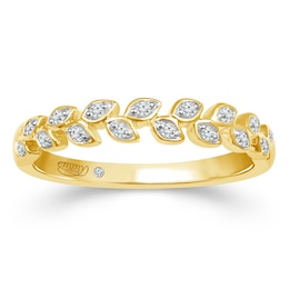 Emmy London 18ct Yellow Gold Diamond Leaf Eternity Ring