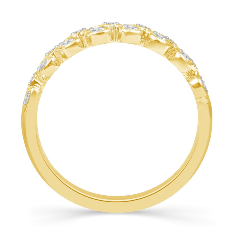 Main Image 3 of Emmy London 18ct Yellow Gold Diamond Leaf Eternity Ring