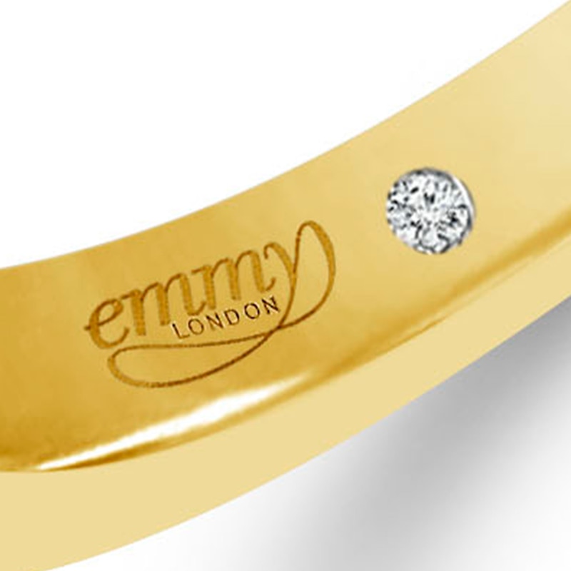 Emmy London 18ct Yellow Gold Diamond Leaf Eternity Ring