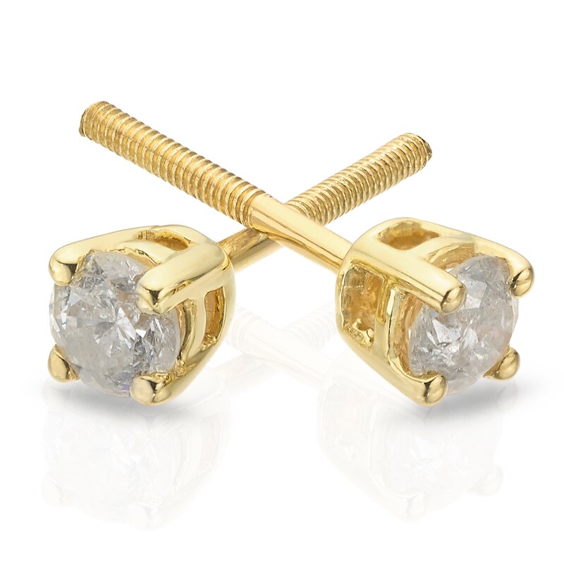 9ct Yellow Gold 0.25ct Diamond Solitaire Stud Earrings