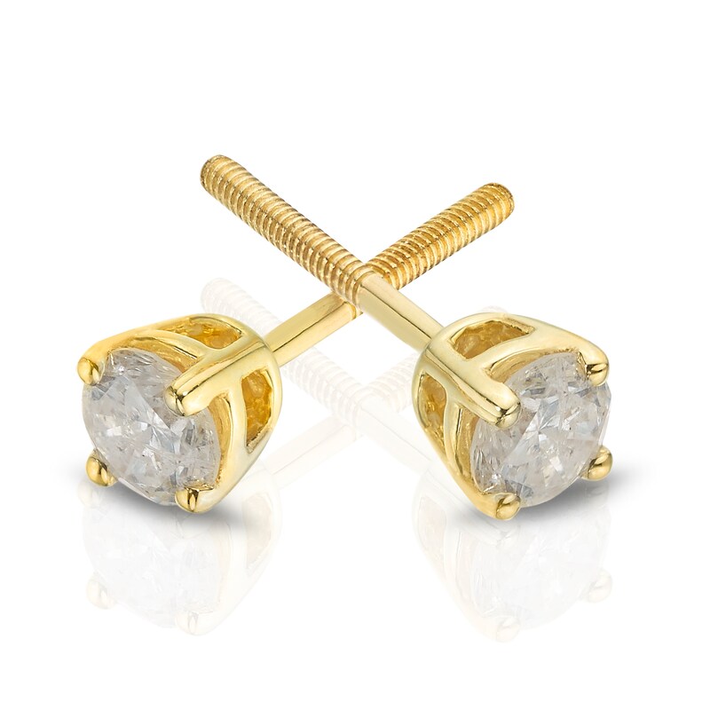 9ct Yellow Gold 0.33ct Diamond Solitaire Stud Earrings