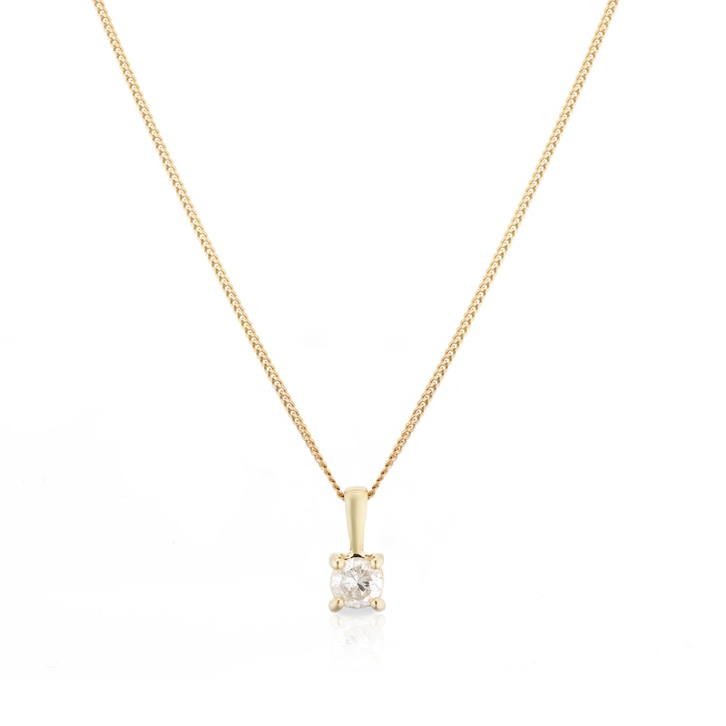 9ct Yellow Gold 0.20ct Diamond Pendant | H.Samuel