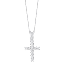 Sterling Silver & Cubic Zirconia Claw Set Cross Pendant