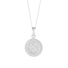 Sterling Silver Round St Christopher Pendant