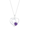 Thumbnail Image 0 of Sterling Silver & Purple Cubic Zirconia Twist Heart Pendant