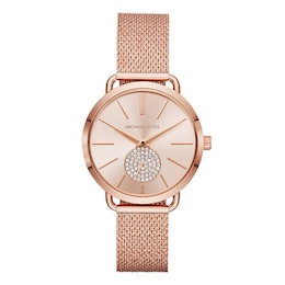 Michael Kors Portia Women's Rose Gold Tone Bracelet Watch
