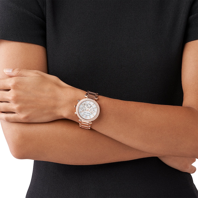 Main Image 4 of Michael Kors Parker Ladies' Rose Gold Stainless Steel Watch
