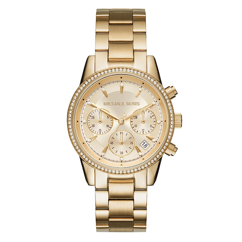 Michael Kors Ritz Ladies Gold Tone Stainless Steel Watch