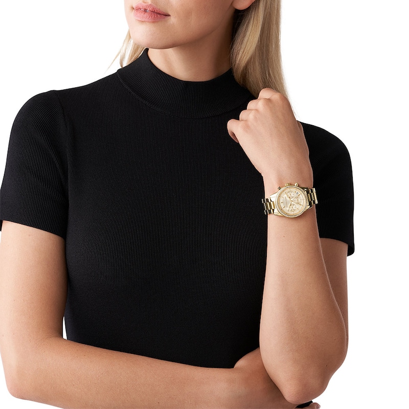 Michael Kors Ritz Ladies Gold Tone Stainless Steel Watch