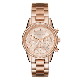 Michael Kors Ritz Ladies' Rose Gold Stainless Steel Watch