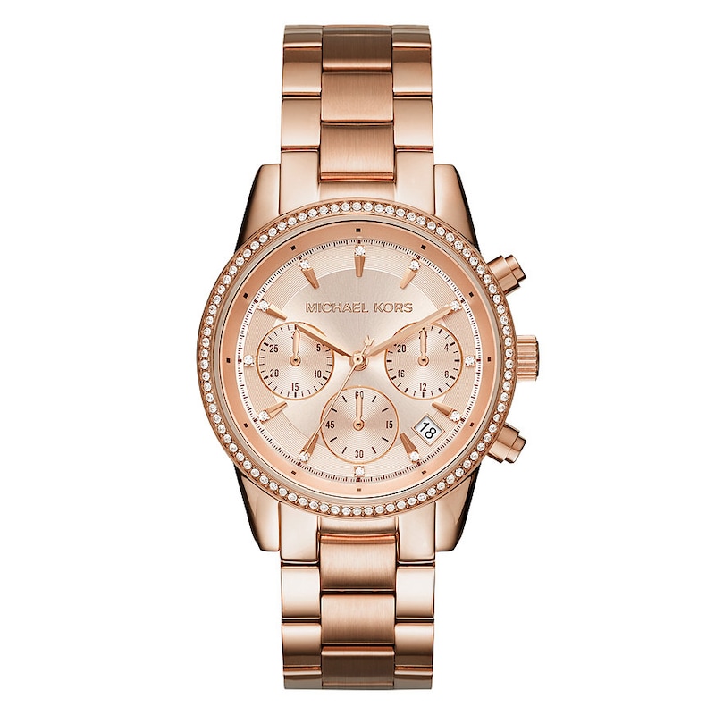 Main Image 1 of Michael Kors Ritz Ladies' Rose Gold Stainless Steel Watch