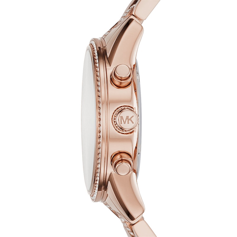 Main Image 2 of Michael Kors Ritz Ladies' Rose Gold Crystal Stainless Steel Bracelet Watch