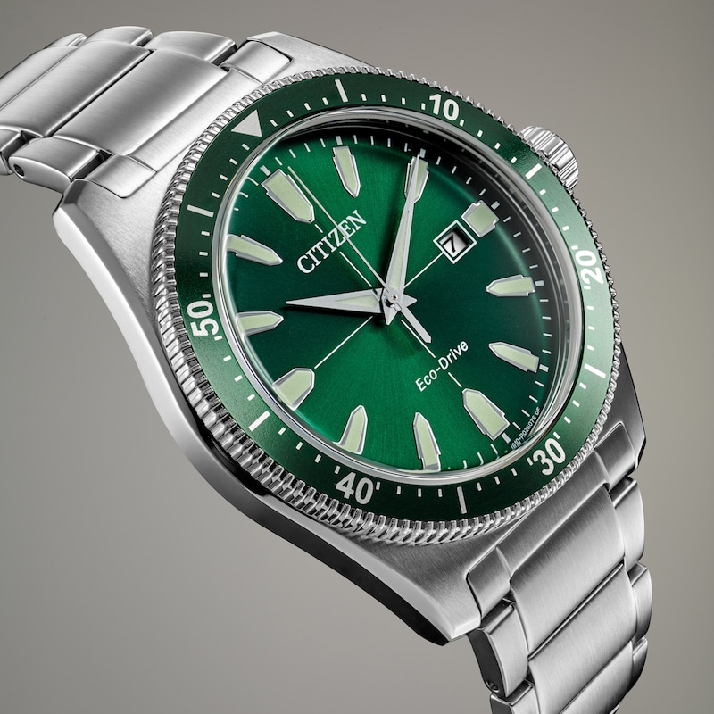 Citizen Men's Green Dial Stainless Steel Bracelet Watch