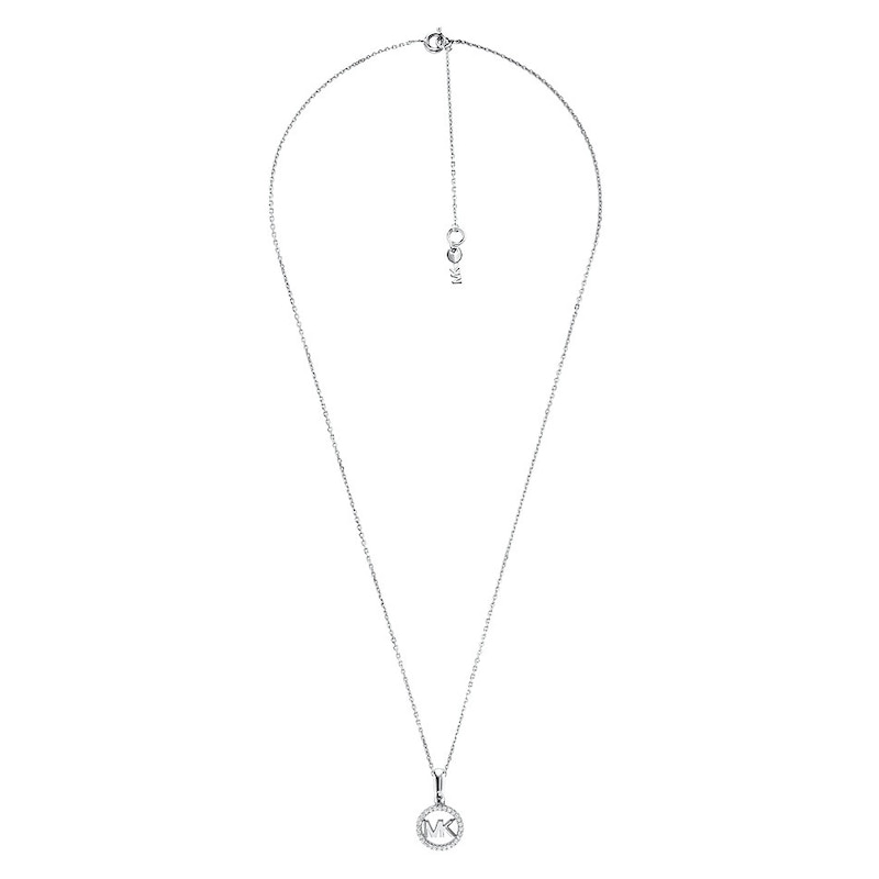 Main Image 1 of Michael Kors Sterling Silver Cubic Zirconia MK Necklace